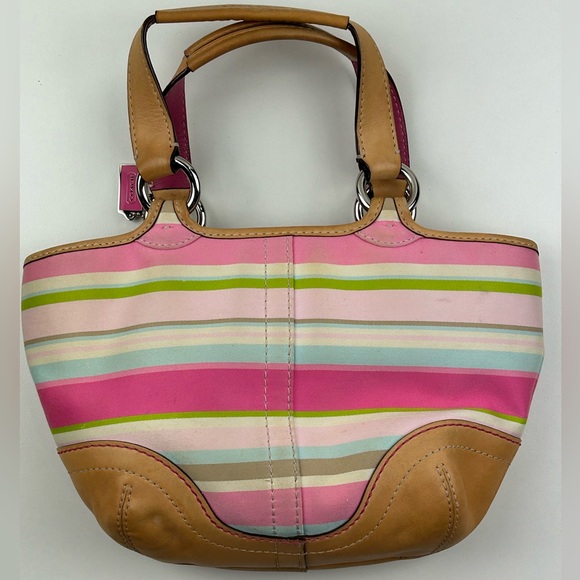 Coach Hamptons Striped Small Purse Tote - Picture 2 of 8